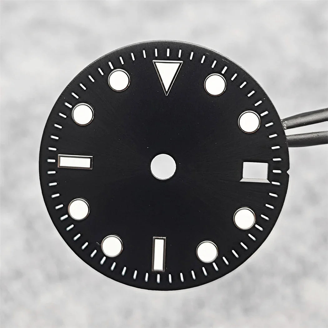 29MM Single calendar Watch Dial Green Luminous Modified Watch Accessories GMT Four-Hand Watch Faces for Japan NH34 Movement