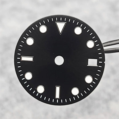 29MM Single calendar Watch Dial Green Luminous Modified Watch Accessories GMT Four-Hand Watch Faces for Japan NH34 Movement