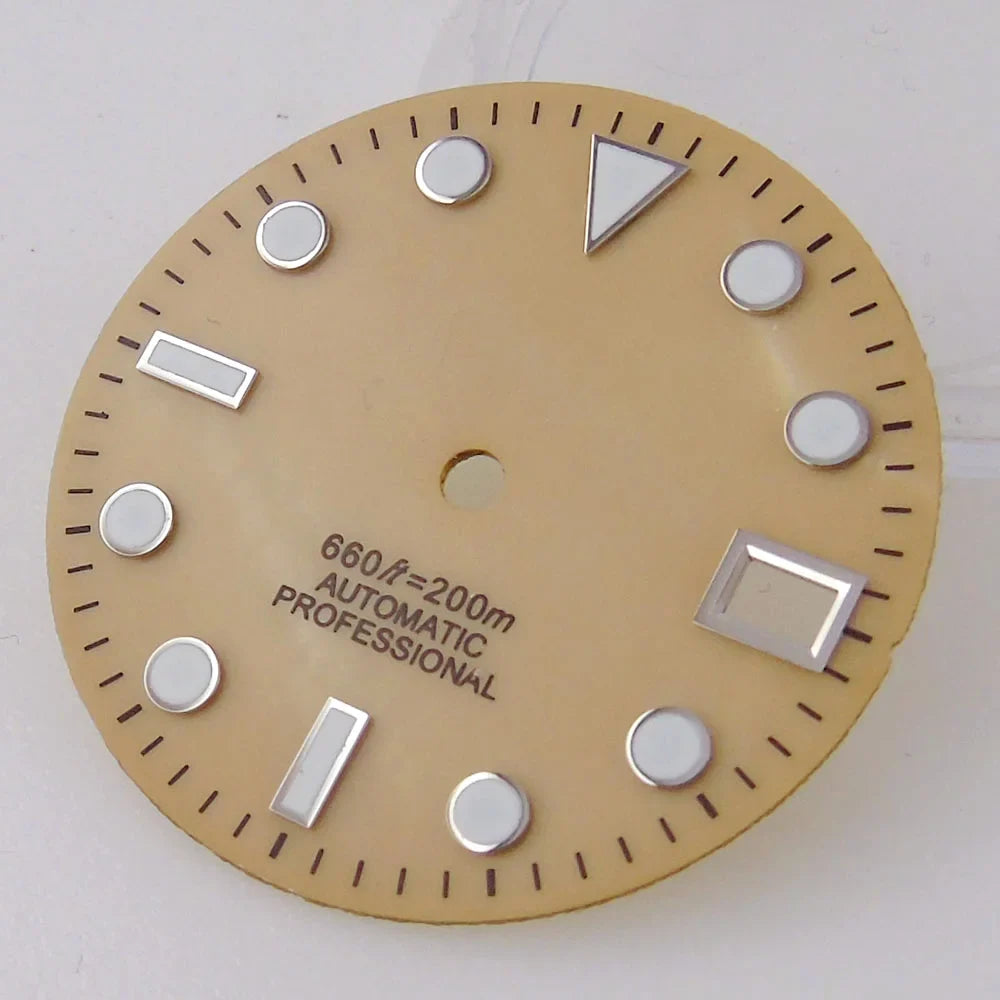 SUB MOP Watch Dial 29mm for NH 35 NH 36 D iver Watch Parts Black/Orange/White 3.8/3 dial feet  Green Luminous