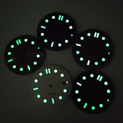31mm Watch Dial Watch Parts Retrofit Green Luminous Faces for 2813/8215/821A/2836 Automatic Movement Dial Repair Parts