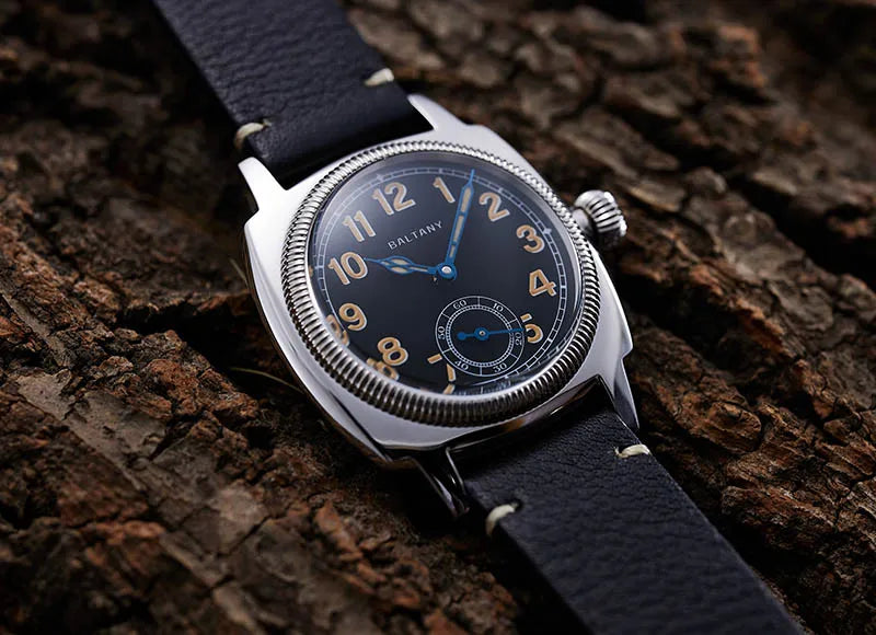 Baltany 1926 Vintage Dress Wristwatches S4036 Square Case Sub Seconds Luminou 20ATM Stainless Steel Automatic Mechanical Watches