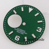 Fit NH38 NH38A Automatic Movement 29mm Blue/Green/White/Orange/Black Watch Hollow Dial Green Luminous Marks Watch Spare Parts