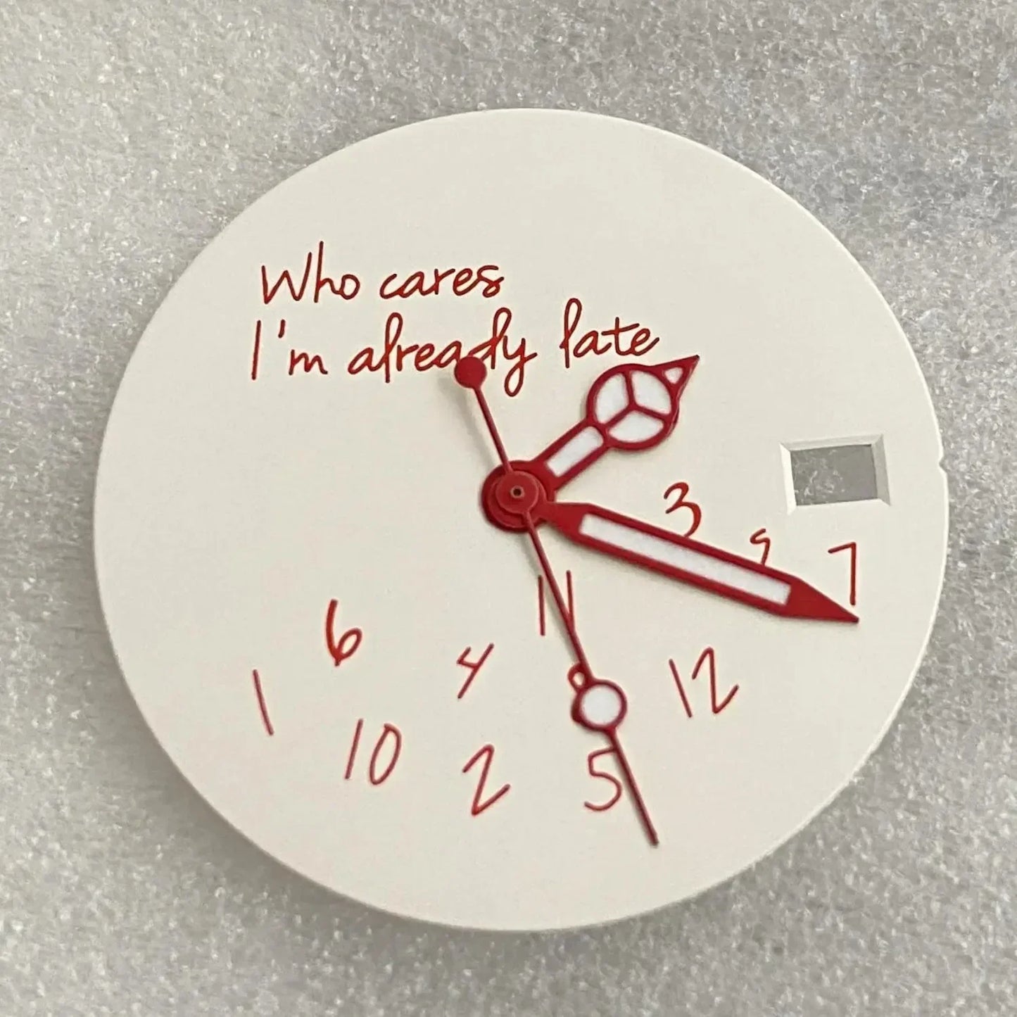 New Log Modified Watch Face 28.5mm DIY Watch Dial Fits NH35/4R36 Movement Who Cares Lt's Already Late Watch Accessories