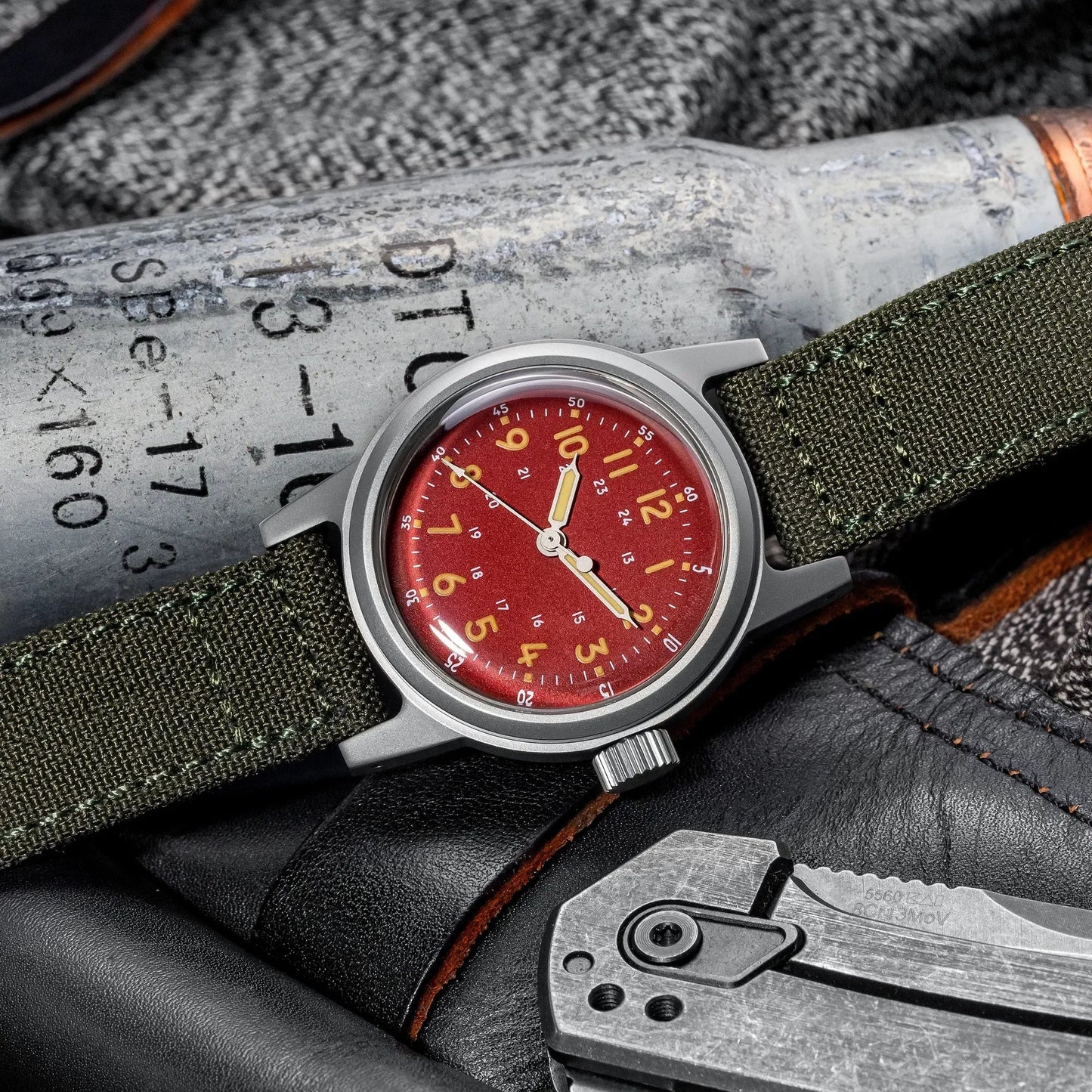 THORN SHY043 36mm  NH35 Automatic Retro Field Military Watch C3 Luminous 10bar