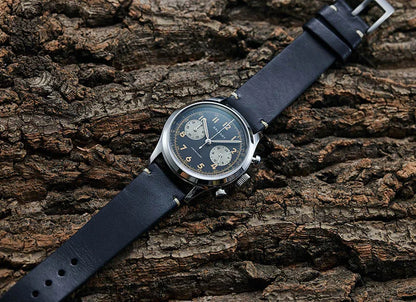 Baltany S5034 Quartz Chronograph Wristwatches 39mm Sapphire Crystal Panda Dial StainlessSteel Retro Super Luminous Vintage Watch