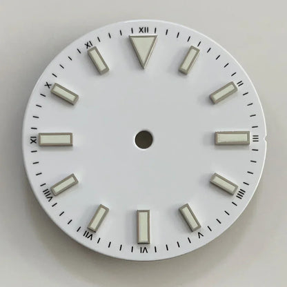 Enameled 28.5mm Watch Dial with Green Luminous Coloured Watch Faces for NH35/ ETA2836/ Japan 8215/ Mingzhu 2813 Movements