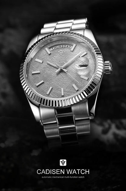 CADISEN C8215 DD40 Watches Day-Date AR Sapphir 10Bar MIYOTA 8285 Movt 40MM