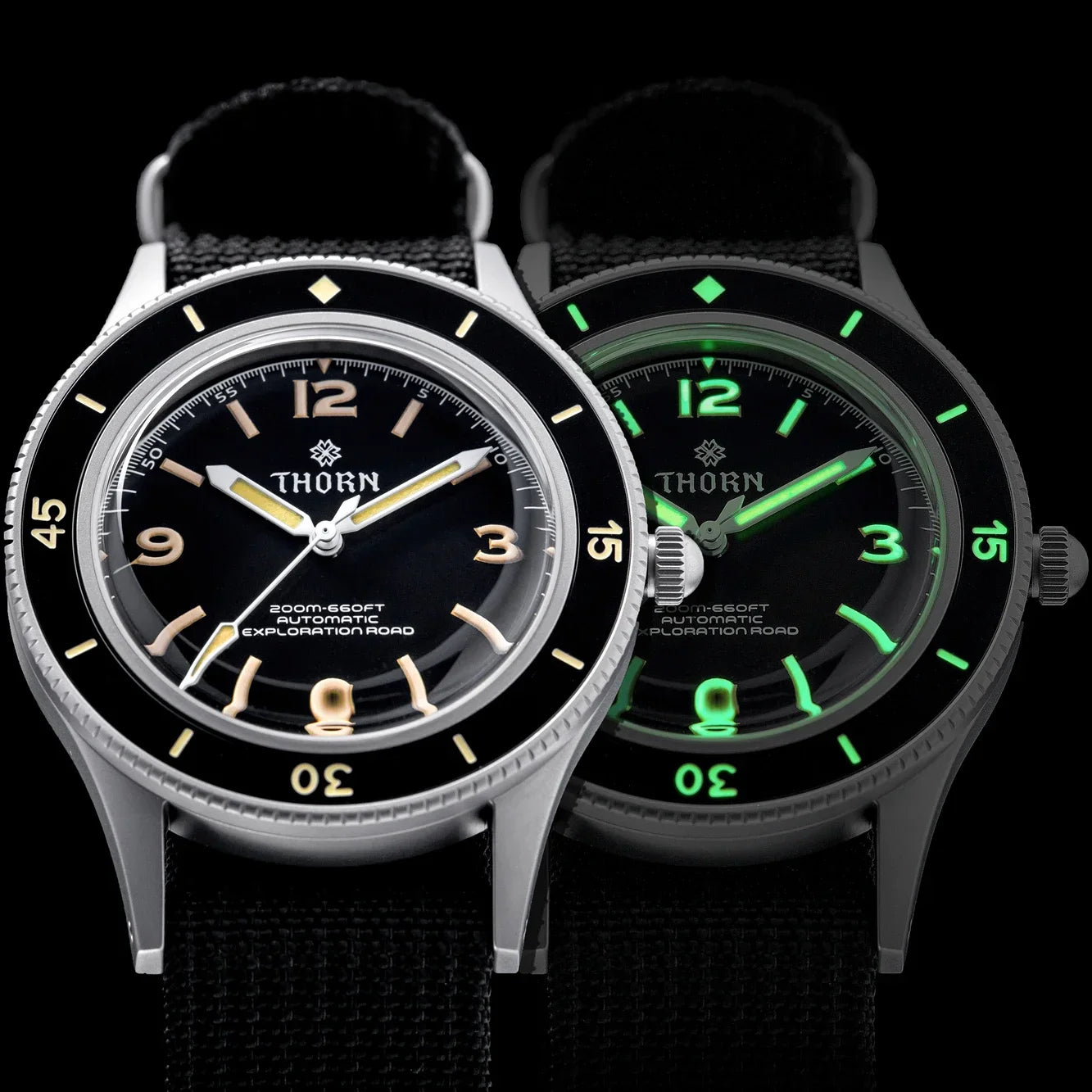 NH35 movt 50 Fathoms Watch THORN SHY033  40MM C3 lume AR Mineral Glass