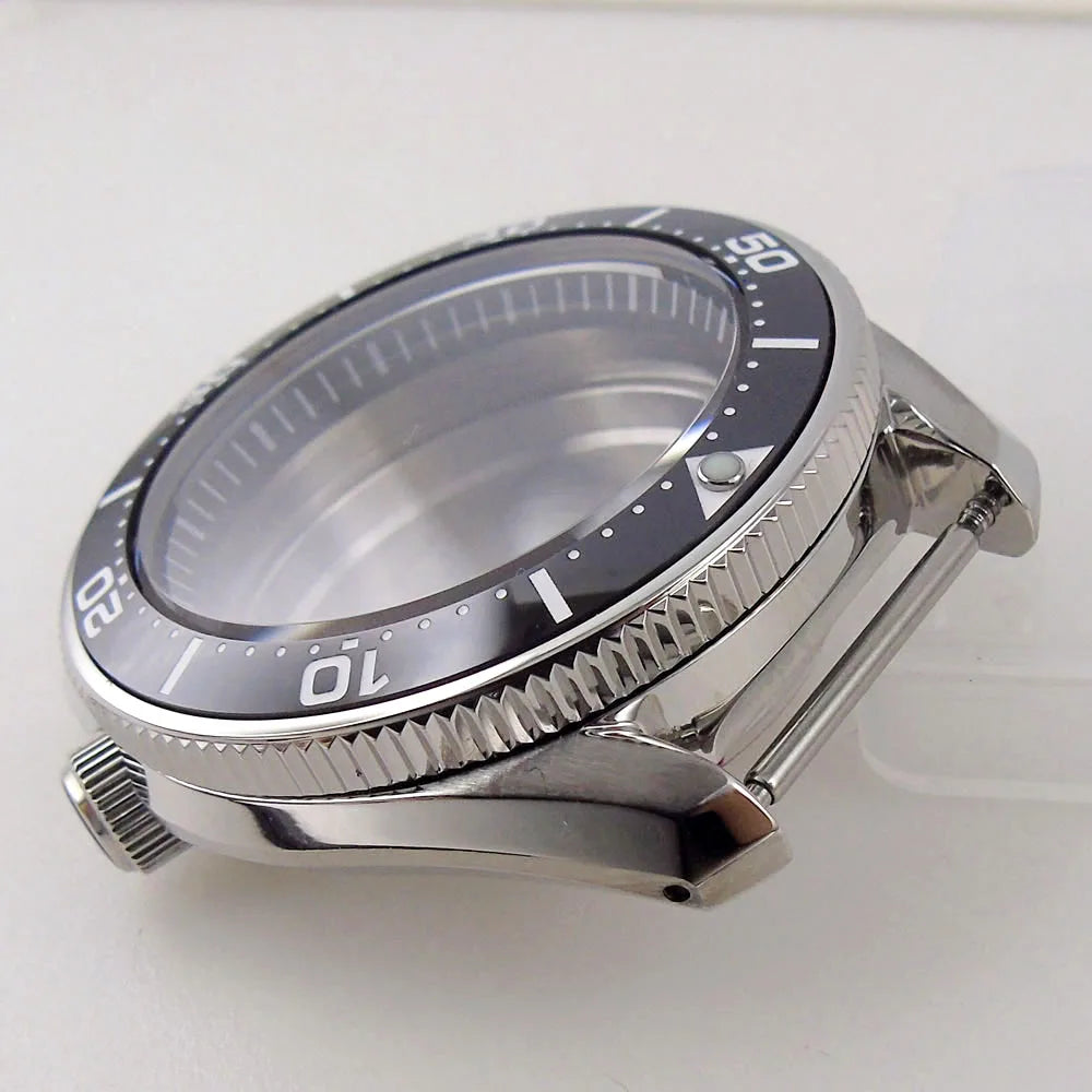 42.5mm Domed Sapphire Glass 20ATM Diver Watch Part SBDX001 Case fit NH35 NH36 ETA2824 Auto For Men Watch 3.8 o'clock