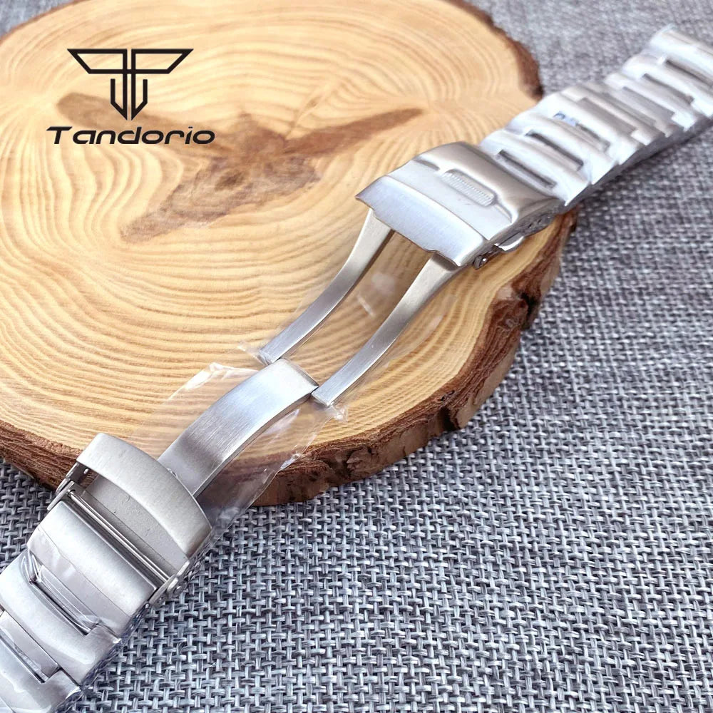 316L Stainless Steel Brushed 20mm Watch Bracelet Watchband Folding Clasp Fit for 42mm Monster Wristwatch Case