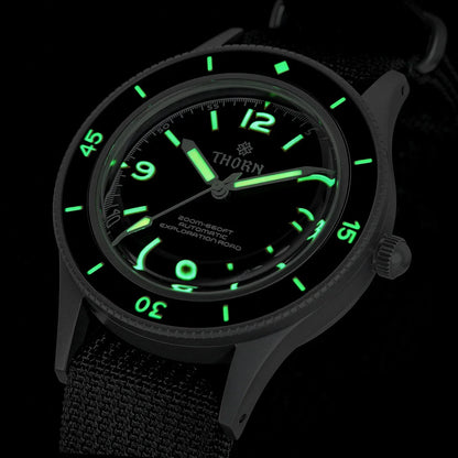 NH35 movt 50 Fathoms Watch THORN SHY033  40MM C3 lume AR Mineral Glass