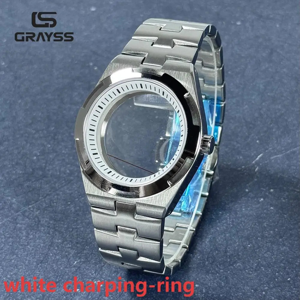 Fit Overseas Serieswatch case 41mm NH34 NH35 NH36 NH70 NH72 Movement elegant Men's Watch Part Mod for 28.5mm dial
