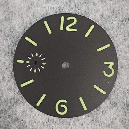 36mm Watch Dial Green Luminous Watch Face Insert Parts Accessories for ETA6497/ Seagull ST36 Movement Watch Repair Parts