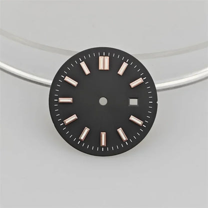 24.5MM Watch Dial Green Luminous Logbook Faces Women's Mechanical Watch Accessories for NH05 /NH06 Movement for 31mm Case