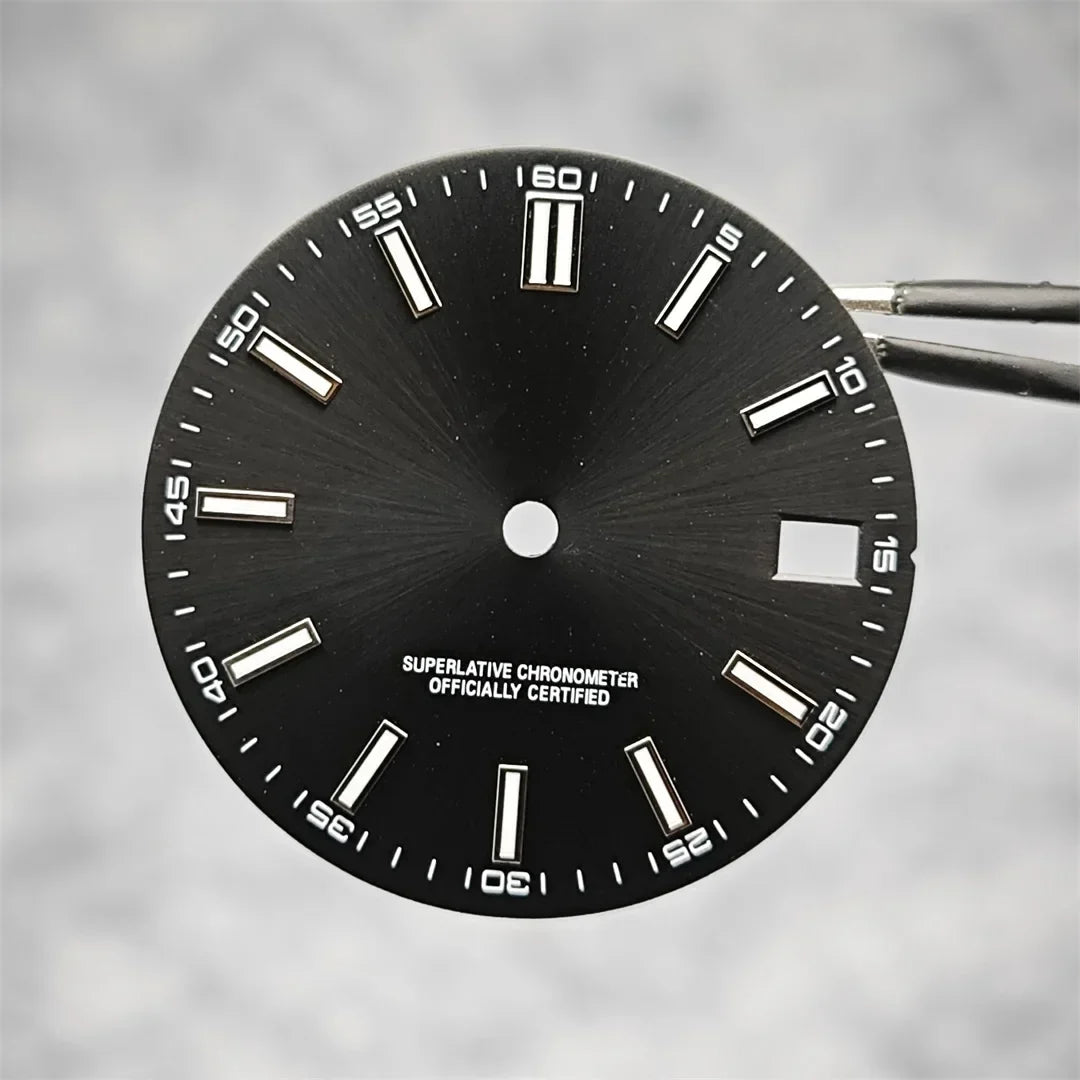 NH35 Watch Dial 28.5mm Log Modified Dial BGW9 Blue Green Luminous Watch Face Modified Watch Accessories for NH35 NH36 movements