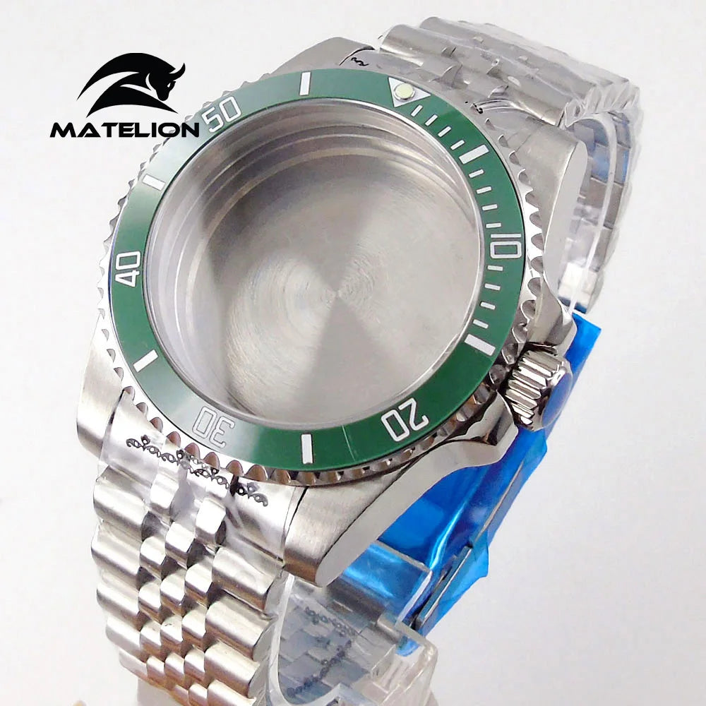 Matelion 200M Diving Case 40mm Fit NH35 NH36 NH34 GMT ETA 2824 PT5000 Watch Case Jubilee Bracelet Sapphire Glass Slide Buckle