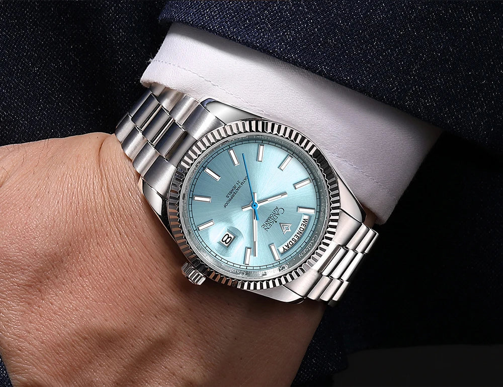 CADISEN C8215 DD40 Watches Day-Date AR Sapphir 10Bar MIYOTA 8285 Movt 40MM