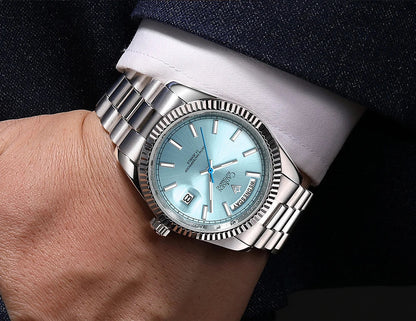 CADISEN C8215 DD40 Watches Day-Date AR Sapphir 10Bar MIYOTA 8285 Movt 40MM