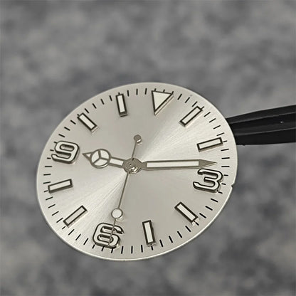 28.5mm Watch Dial + Hands Green Luminous Sun Pattern Modified 369 Nail Dial Watch Faces Accessory Fit NH35/NH36/4R/7S Movement