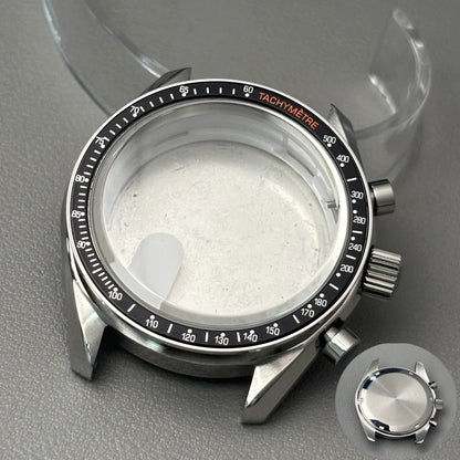 VK63 case 39.7mm moon metal  watch case chronograph case bezel,VK63  Business watch sealed back moon watch mission mod