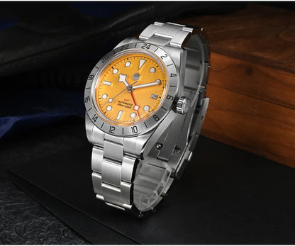 San Martin SN0054G GMT Pink Dial BB  39mm NH34 Automatic Watch 10Bar AR Sapphire BGW9 Lume