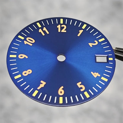 28.5MM Watch Dial NH35 Digital Dial Green Luminous Watch Faces Watch Modification Accessories for NH35/ NH36/ 4R/ 7S Movement