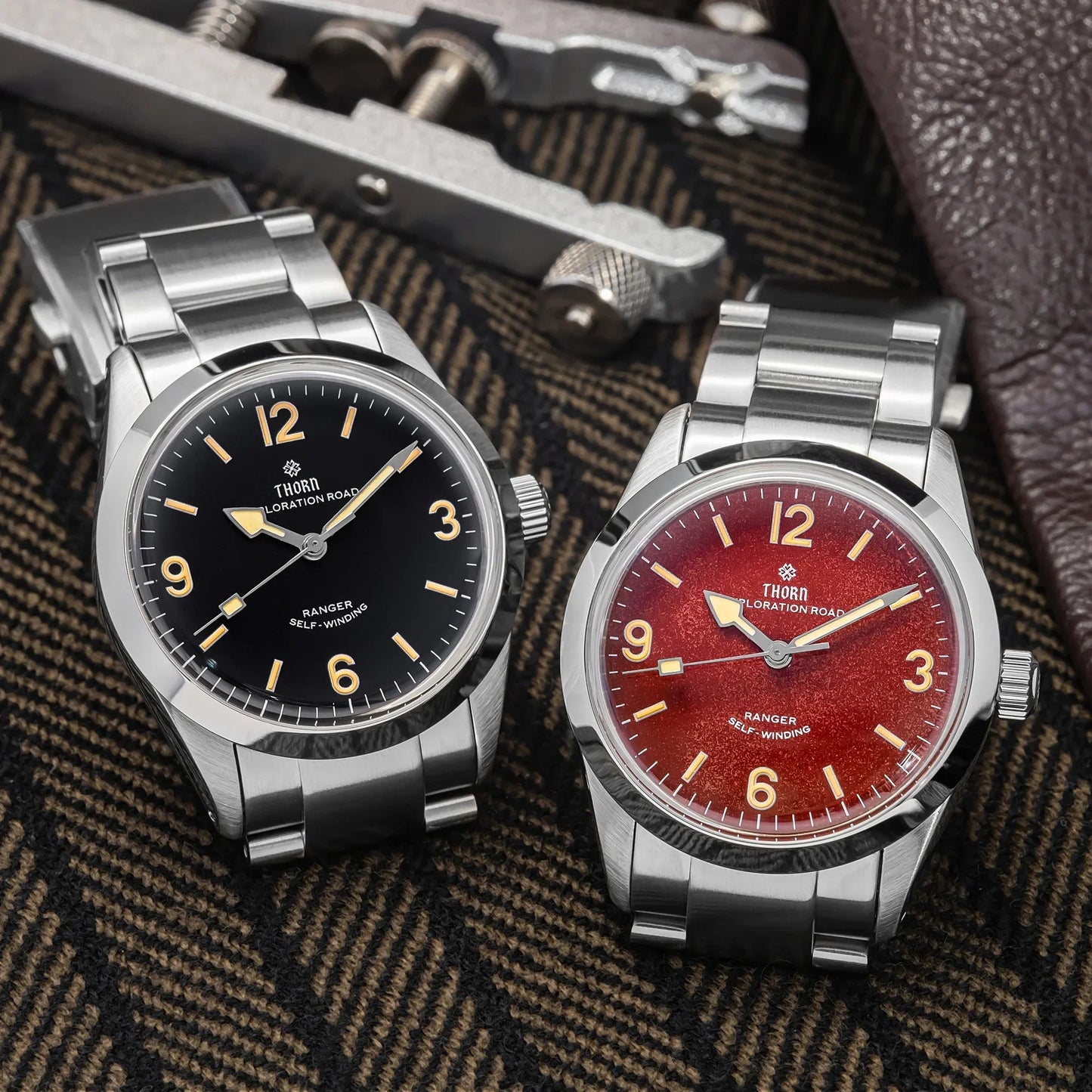 THORN T003 34mm Retro Watch PT5000 Automatic Dome Sapphire Luminous 10Bar dress explorer