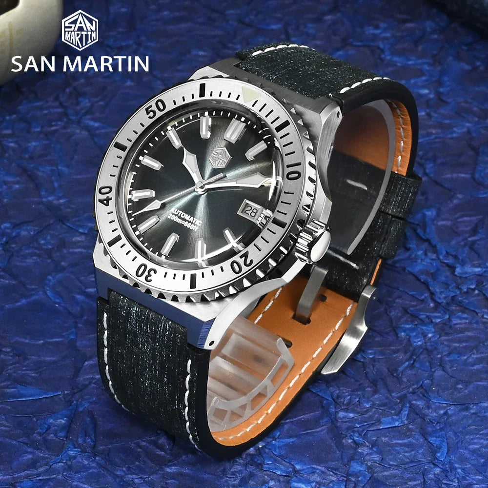 San Martin Diver SN0055G 42mm PT5000 SW200 Automatic Watch AR Sapphire 20Bar BGW-9 Lume