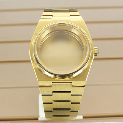 40mm Silver Watch Case Sapphire Crystal Glass For Mod PRX Super Player NH35 NH36 NH38 NH34 NH70 NH72 Movement Solid Bottom Cover