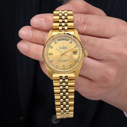 Cadisen C8228 DD38 Watch Diamond Dial MIYOTA 8285 AR Sapphire Crystal luminous 38MM 5Bar