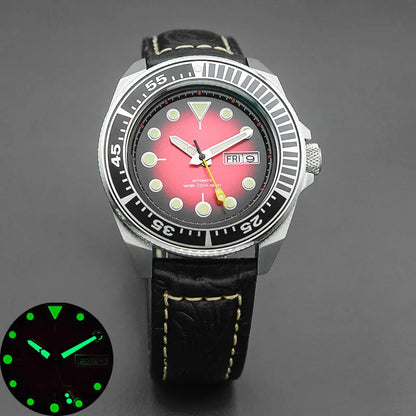 Sterile King Samurai Watch C3 Luminous Sapphire NH35 Automatic Diver 20Bar 43MM