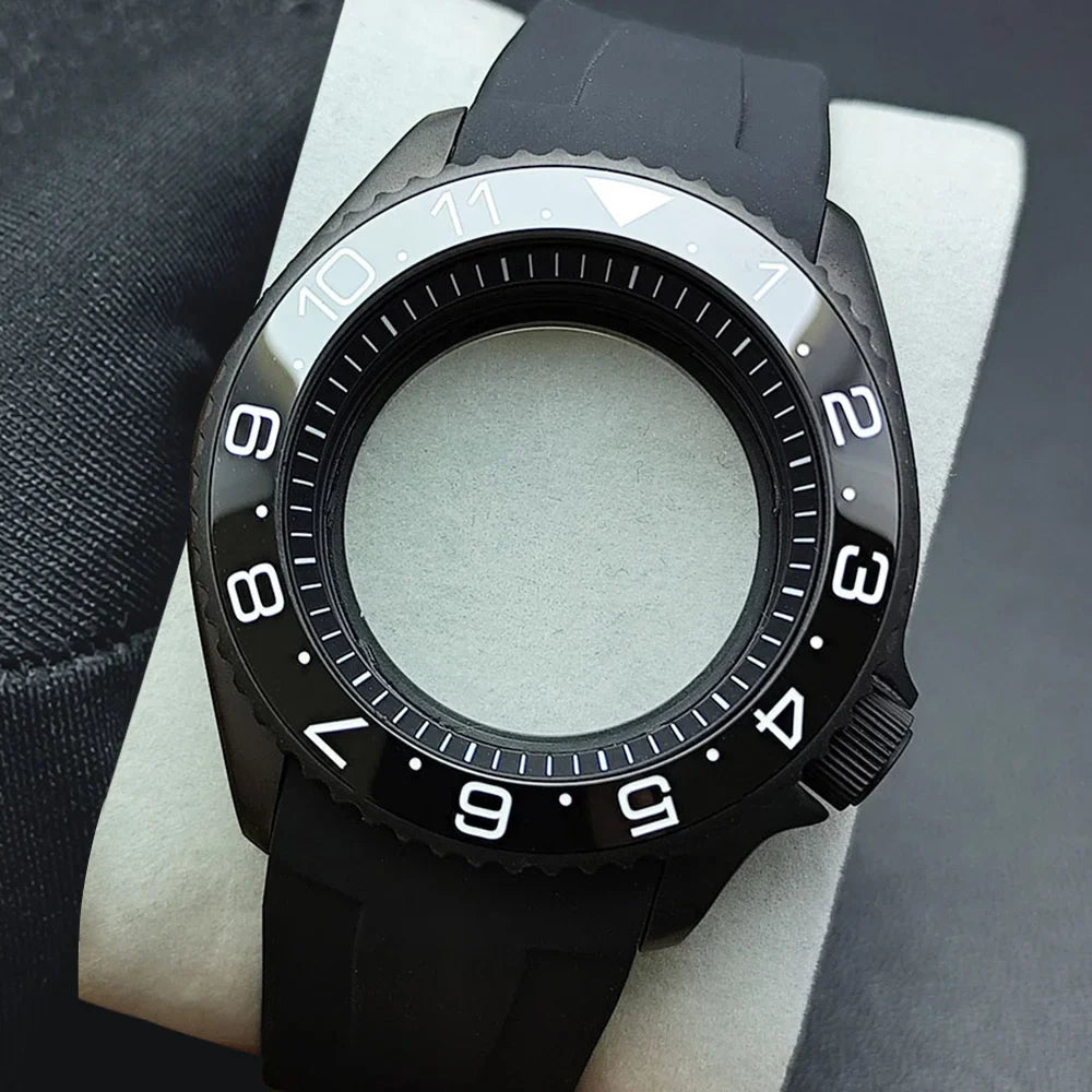 NH35 Case 42mm High-quality Yacht Master Steel Black Case NH35 NH36 Movement Case Watch Accessories Sapphire Glass 22mm Band