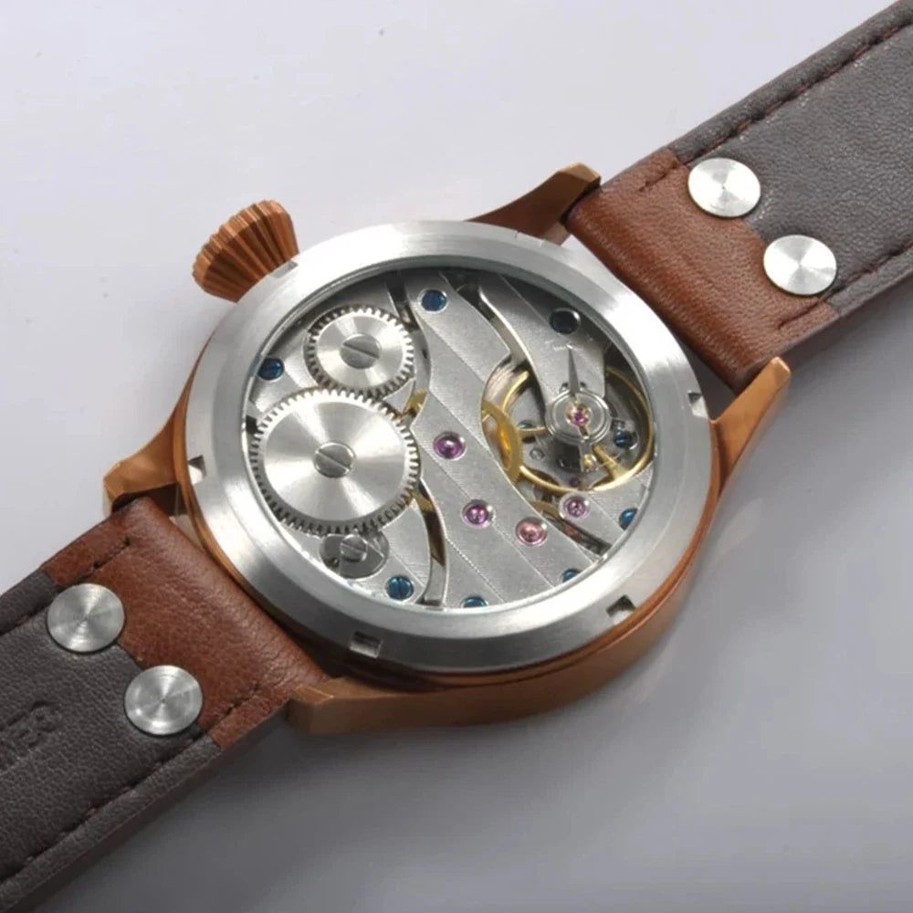 44mm  Men's Watch Seagull ST3600 Manual Winding Sub Second  Sapphire Luminous Chronograph