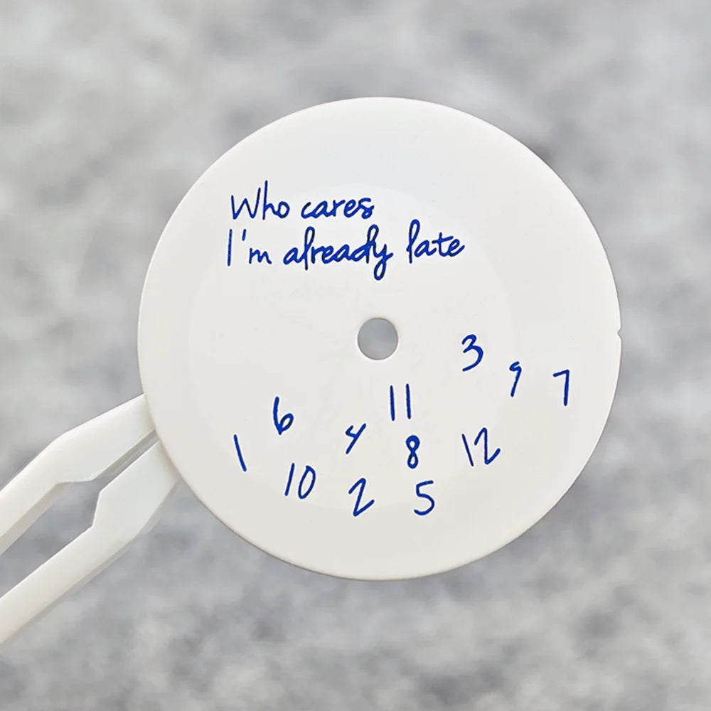 28.5mm Dial+hands Nh35 Nh36 Dial Suitable "Who Cares, I'm Already Late" Dial For NH36/35 Movement Watch Accessories