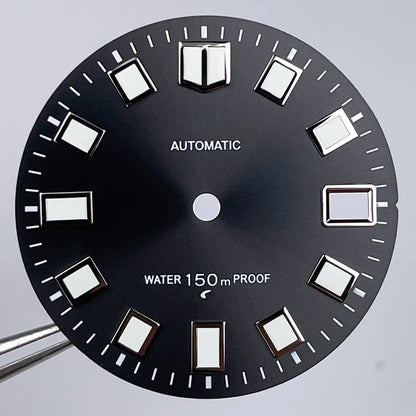 28.5mm NH35S Logo Dial Sunray 62MAS Prospex Seik Mod Watch Case Modified Parts Green Luminous Suitable For NH35 NH36 Watch Dial