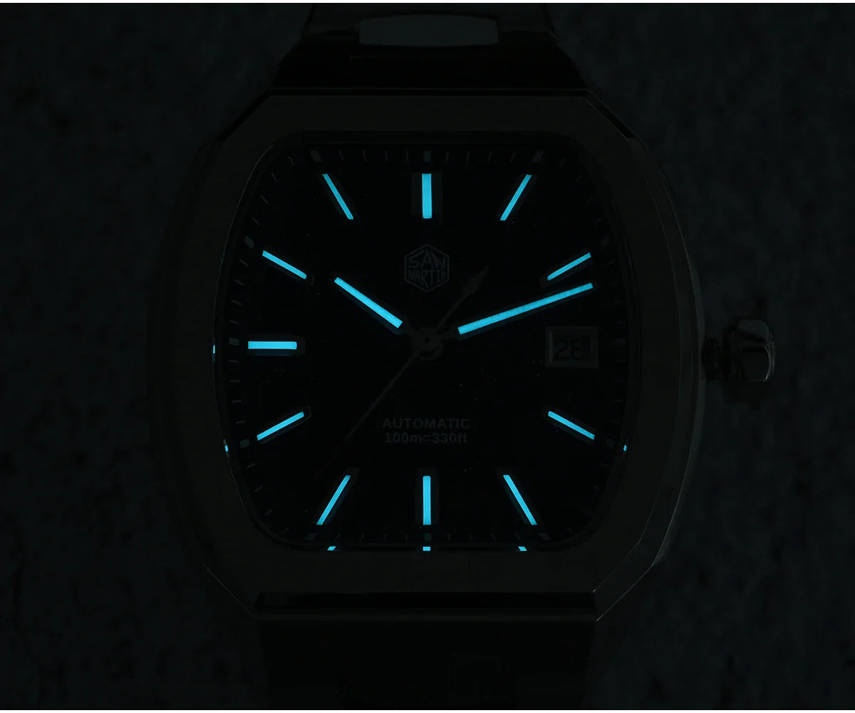 San Martin Dress Watch SN0145 39.5mm Tonneau Luxury Mineral Dial  PT5000 SW200 Automatic AR Sapphire Luminous