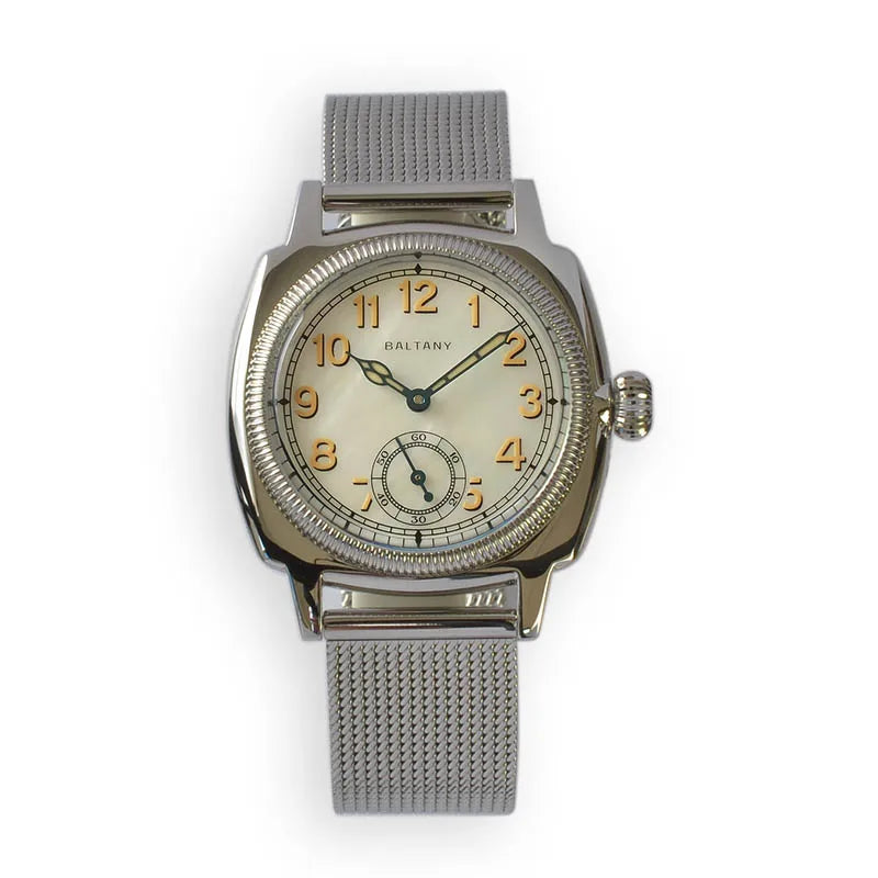 Baltany 1926 Vintage Dress Wristwatches S4036 Square Case Sub Seconds Luminou 20ATM Stainless Steel Automatic Mechanical Watches