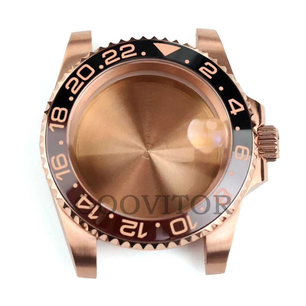 NH35 Watch Case 40mm For GMT YACHT-MASTER Seiko NH34/NH35/NH36/NH38 Movement Rose Gold Jubilee Bracelet Submariner NH35 Case