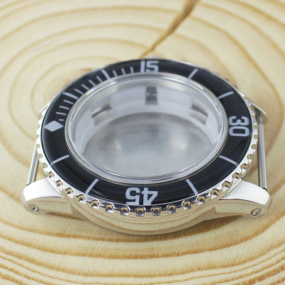 45MM Stainless Steel NH35 Watch Case 100m Waterproof Unidirectional Bezel for 50 FATHOMS NH34 NH35 NH36 NH38 Watch Accessories