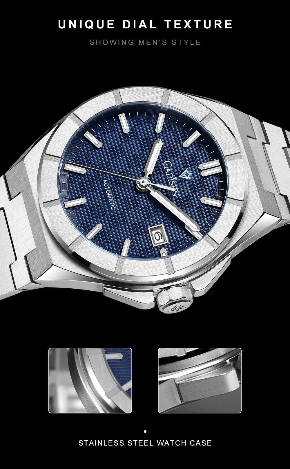 CADISEN Dress Watch C8242 40MM AR Sapphire Seiko NH35 Movt Royal Oak Mod