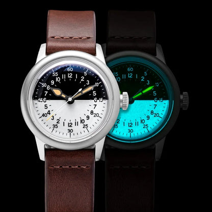 THORN SHY041 NH34 GMT Automatic Watch 36MM Pilot 15Bar Waterproof Half Luminous Dial Sapphire