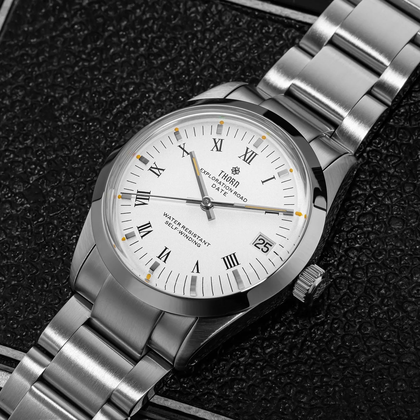 THORN T004 Dress Watcg PT5000 Automatic Domed Sapphire Luminous 10Bar 34MM