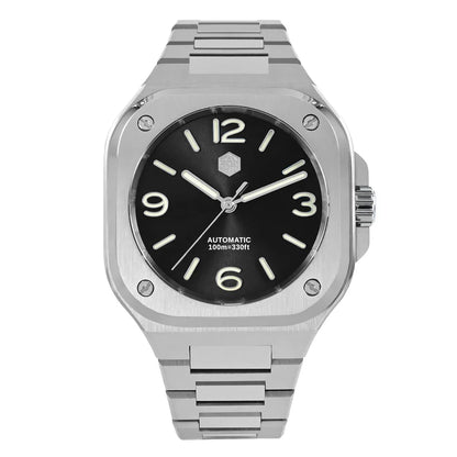 San Martin Square Watch SN0074G 40mm PT5000 Sw200  Automatic 10 Bar BGW-9 Lume