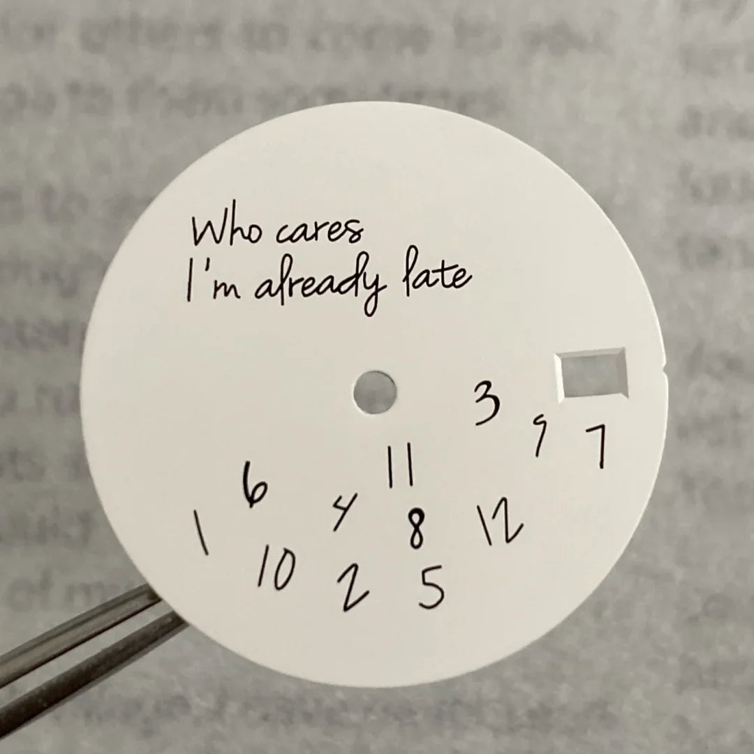 New Log Modified Watch Face 28.5mm DIY Watch Dial Fits NH35/4R36 Movement Who Cares Lt's Already Late Watch Accessories