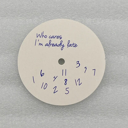 New Log Modified Watch Face 28.5mm DIY Watch Dial Fits NH35/4R36 Movement Who Cares Lt's Already Late Watch Accessories