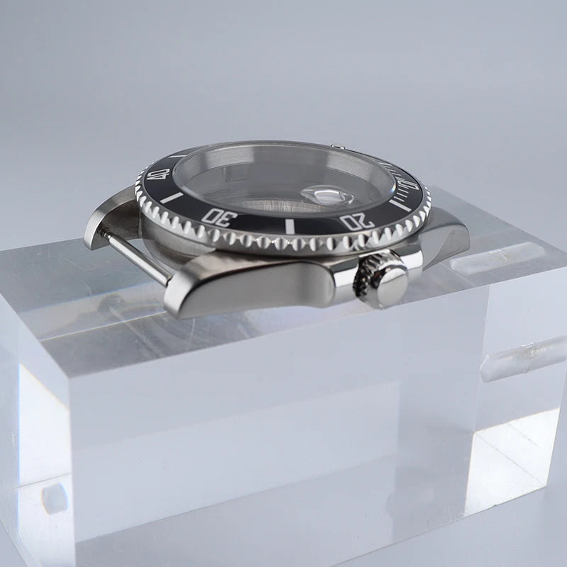 NH35 40mm SUB Black Ceramic Insert Watch Case Sapphire For NH34 NH35 NH36 NH38 4R36 Miyot8215 ETA2824 Movement 20ATM Waterproof