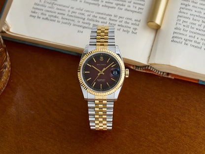 Baltany 36mm Dress Gold Watch S4084 Customizable DateJust  NH35 Automatic  Ar sapphire Swiss Lume Fluted case