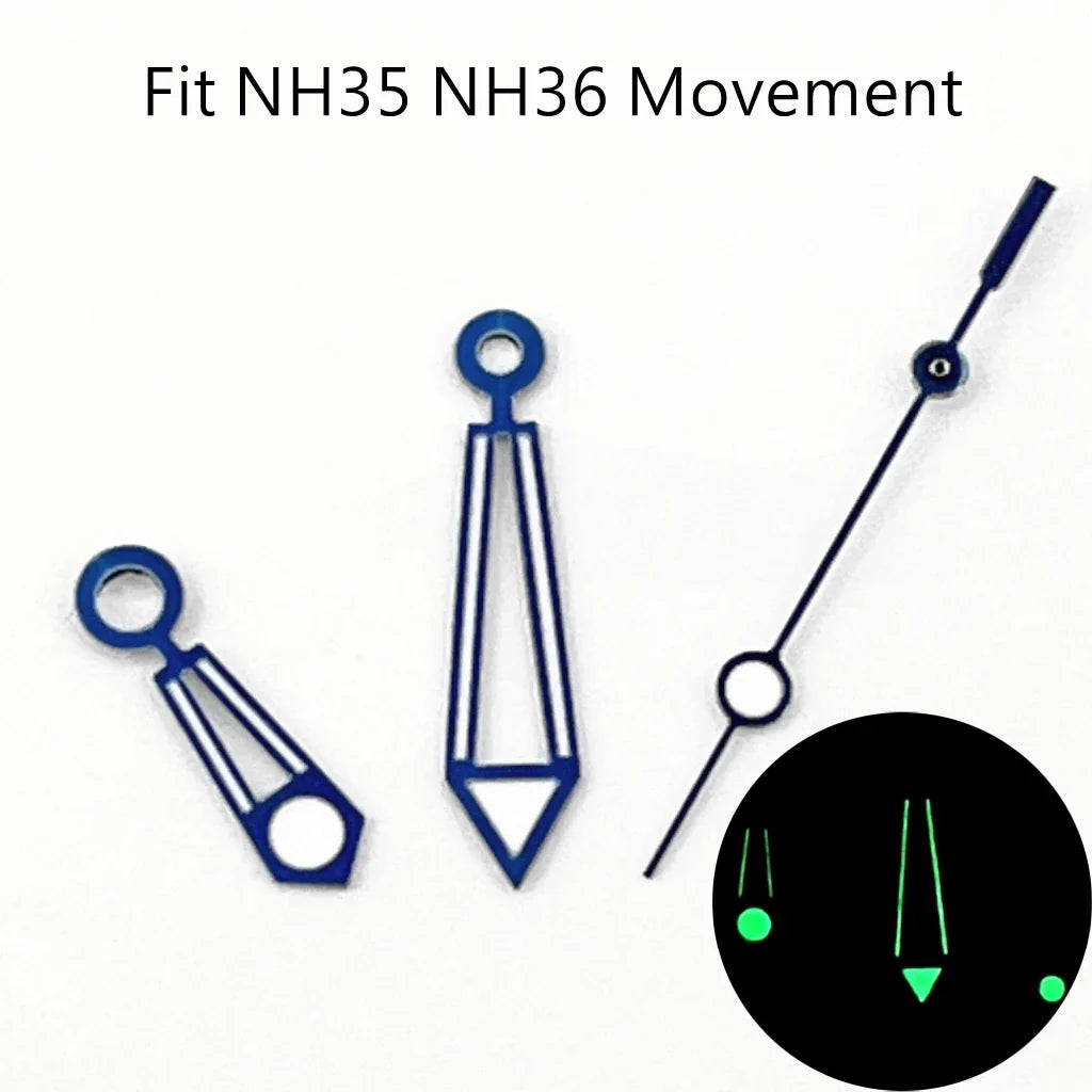 NH35 Watch Hands Green Luminous Fit NH35 NH36 ETA2824 2836 Miyota 8205 8215 N821A Mingzhu DG2813 3804 Movement Watch Accessories