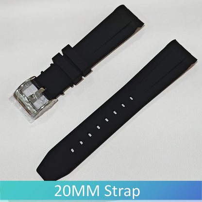 40mm Transparent Case For NH35 Case 20mm Watch Bands Set Green Luminous SUB Acrylic Plastic Case Clear Watch Case Accessories