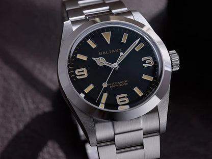 Baltany 36MM Explorer Watch Man S4056 NH38 Automatic Mechanical Watch  Waterproof 20Bar Stainless Steel Bracelet Retro Watches
